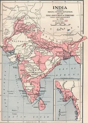 Mapa Indii w 1856 1906.