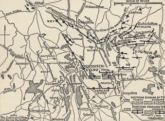 Mapa bitwy pod Eylau, 1807, 1896