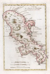 Mapa karaibskiej wyspy Martyniki, ok. 1783 r.