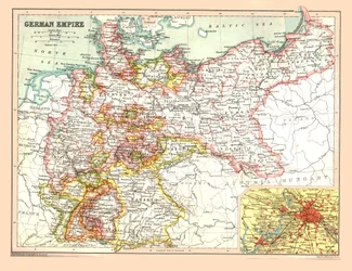 Mapa Rzeszy Niemieckiej, 1902.