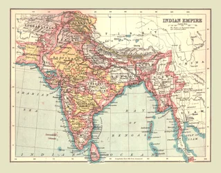 Mapa Imperium Indyjskiego, 1902.