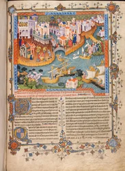 Marco Polos wyjeżdża z Wenecji w 1271 r. Z Marco Polos Travels, ok. 1400