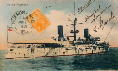 Argentyńska marynarka wojenna. Pancernik, Belgrano, ok. 1908 r.