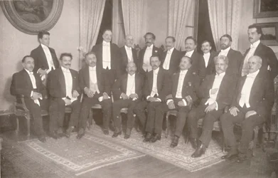 Marszałek Hermes da Fonseca ze swoimi sekretarzami stanu i doradcami, 1914