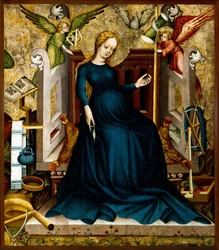 Maryja przy kołowrotku z Güssing, ok. 1410.