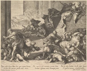 Masakra Niewiniątek, pomniejszona i odwrócona kopia wg Aegidius Sadeler, 16001629.