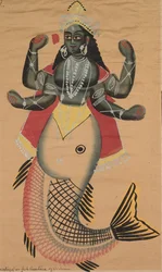 Matsya, rybna inkarnacja Wisznu, 1500s.