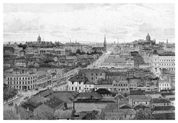 Melbourne patrzące na wschód, Wiktoria, Australia, 1886 r