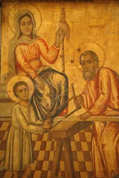 Ikona melchicka: Jezus pracujący ze swoim ojcem, Nazaret, Izrael