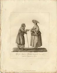 Żona kupca z pielęgniarką podczas Fasching, 1833