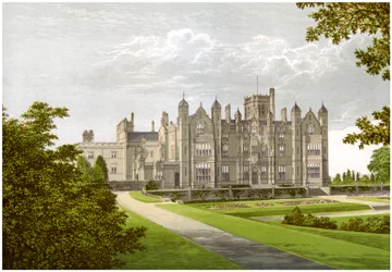 Merevale Hall, Warwickshire, dom rodziny Dugdale, ok. 1880