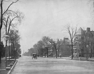 Michigan Avenue, Chicago, patrząc na południe, ok. 1897.