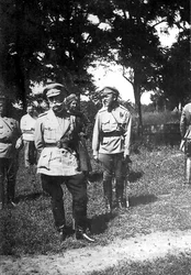 Michaił Aleksiejew, głównodowodzący Armii Ochotniczej, niedaleko Jekaterynodaru, Rosja, 1918