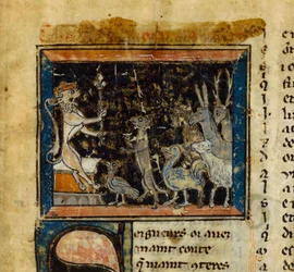 Miniatura z Le Roman de Renart, XIII wiek.