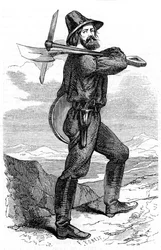 Poszukiwacz górniczy na kalifornijskich polach złota, 1853