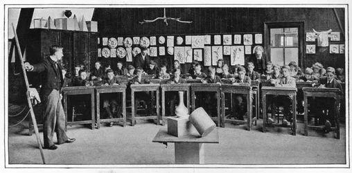 Rysunek modelu w szkole wyższej, Londyn, c1900 1901