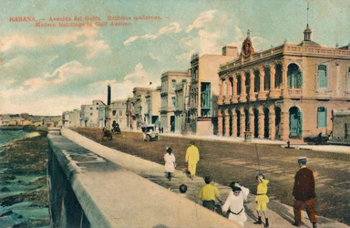 Nowoczesne budynki w Gulf Avenue, Hawana, Kuba, c1910