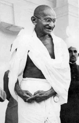 Mohandas Karamchand Gandhi, 1869-1948, indyjski przywódca nacjonalistyczny