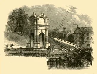 Pomnik w New Plymouth, w miejscu lądowania Ojców Pielgrzymów, 1890.