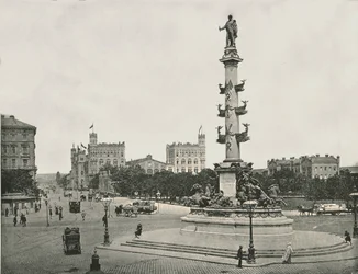 Pomnik Wilhelma von Tegetthoff na Praterstern, Wiedeń, Austria, 1895.