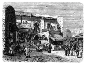 Mauretańska kawiarnia w Sidi Bou Said, Tunis, około 1890