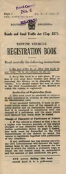 Książka rejestracyjna pojazdu silnikowego, 1949
