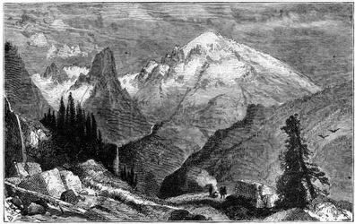 Mount Shasta, północny szczyt Sierra Nevada, Kalifornia, USA, c1870