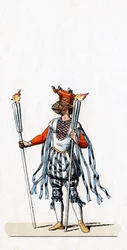 Muzyk, projekt kostiumu do sztuki Szekspira, Henryk VIII, XIX w.