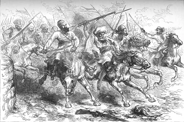 Buntownicy nacierają na Delhi, ok. 1880 r