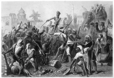 Buntowniczy Sepojowie dzielący łupy, 1857, c1860