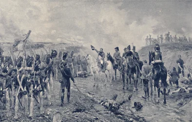 Napoleon i Stara Gwardia przed Waterloo, 1815, 1896