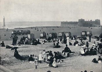 New Brighton – Pokazuje port i latarnię morską, 1895
