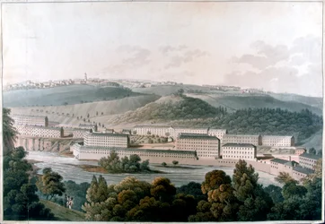 New Lanark Mills, Szkocja, c1815