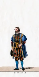 Szlachcic, projekt kostiumu do sztuki Szekspira Henryk VIII, XIX w.