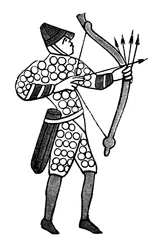 Łucznik normański, gobelin z Bayeux, c1070, 1870