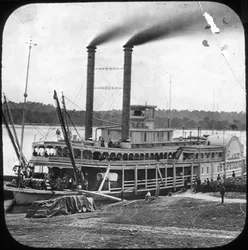 Parowiec łopatkowy Northern Line Packet Company Lake Superior, USA, ok. 1870 r.