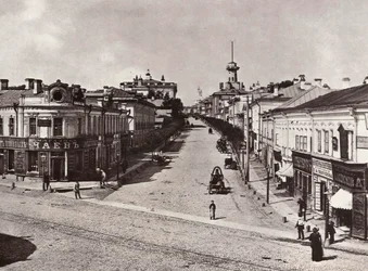 Ulica Novaya Basmannaya, Moskwa, Rosja, lata 80. XIX wieku