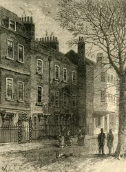 Stare domy w Church Row, c1876.