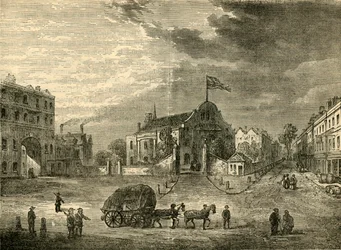 Stary kościół Kensington, około 1750, c1876.
