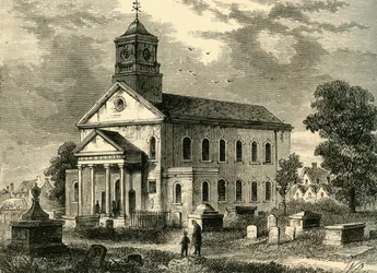 Stary kościół Newington w 1866 r., c1878 r.