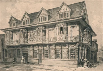 Stary dom w Ipswich, Suffolk, 1915