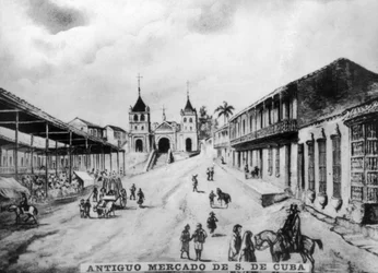 Stary rynek w Santiago de Cuba, XIX wiek, lata 20.
