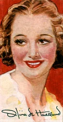 Olivia de Havilland, 1916-, urodzona w Japonii amerykańska aktorka filmowa, XX wiek