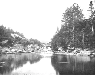 Na rzece Ammonoosuc, Białe Góry, New Hampshire, USA, ok. 1900.
