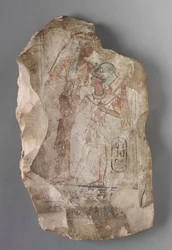 Ostracon: Ramzes II karmiony przez boginię, ok. 1930 r. 1279-1213 pne.