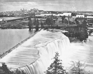Ottawa, Kanada, z Rideau Falls, ok. 1900.