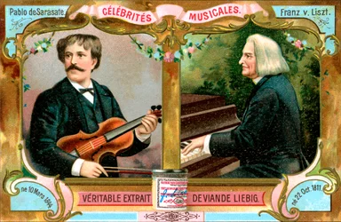 Pablo de Sarasate i Franciszek Liszt, ok. 1900