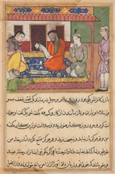 Strona z Opowieści papugi Tuti-nama: Czterdziesta druga noc: Ślub Ubaid..., c. 1560.