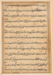 Strona z Opowieści papugi Tuti-nama: strona tekstowa, c. 1560.