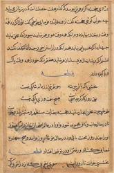 Strona z Opowieści papugi Tuti-nama: strona tekstowa, c. 1560.